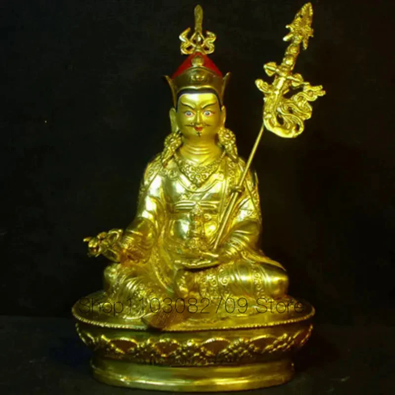 Collection # HOME House -efficacious Talisman Protection # Tibetan Buddhism Padma Sambhava gilding brass gold Buddha statue 
Collection # HOME House -efficacious Talisman Protection # Tibetan Buddhism Padma Sambhava gilding brass gold Buddha statue
