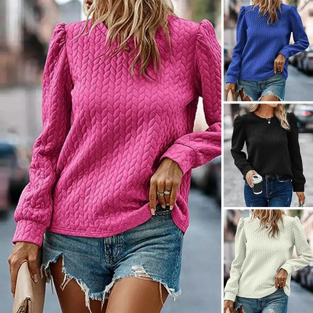 Women Round Neck Sweatshirt Stylish Women's Autumn Winter Sweatshirt Puff Sleeve Twist Texture Pullover Tops Loose Fit Tops
Women Round Neck Sweatshirt Stylish Women's Autumn Winter Sweatshirt Puff Sleeve Twist Texture Pullover Tops Loose Fit Tops