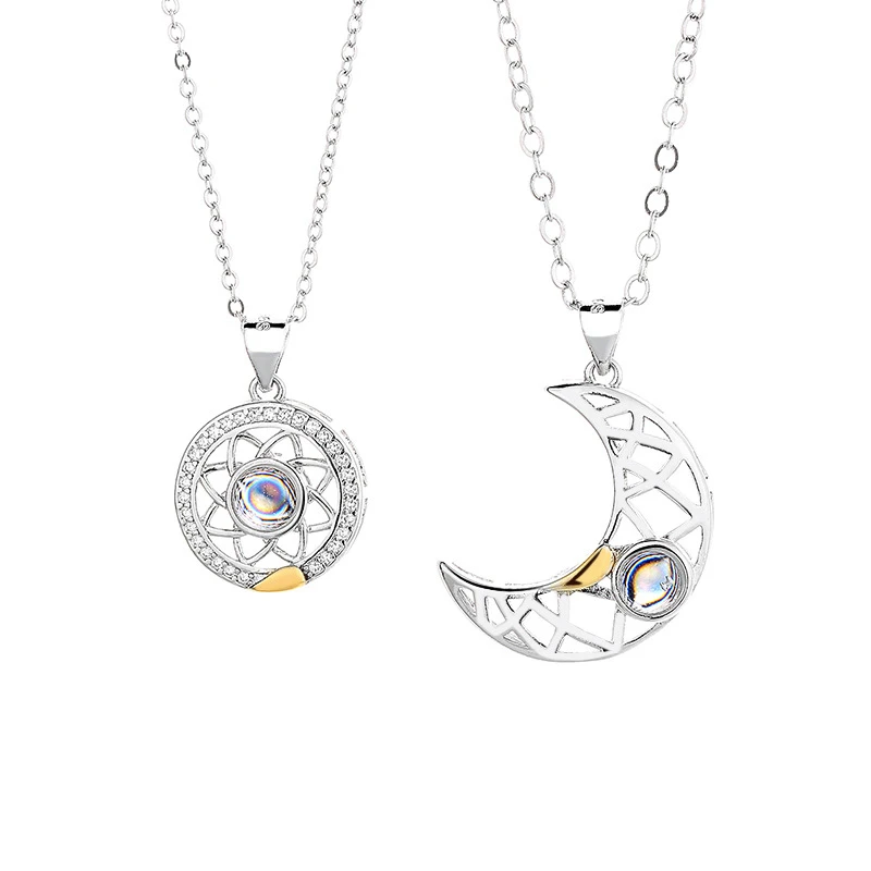 S925 Stamp Silver Color Necklace 100 Language Projections Sun And Moon Couple Necklaces For Women Men Lover Birthday Jewelry
S925 Stamp Silver Color Necklace 100 Language Projections Sun And Moon Couple Necklaces For Women Men Lover Birthday Jewelry