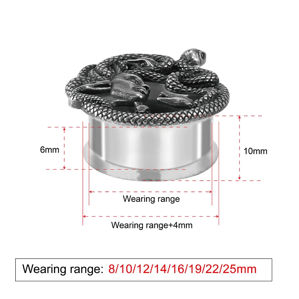2PCS Stainless Steel Female Snake head Ear Gauges Plugs Piercing Tunnels Plugs Guages Stretcher Plugs Body Jewelry Plugs
2PCS Stainless Steel Female Snake head Ear Gauges Plugs Piercing Tunnels Plugs Guages Stretcher Plugs Body Jewelry Plugs