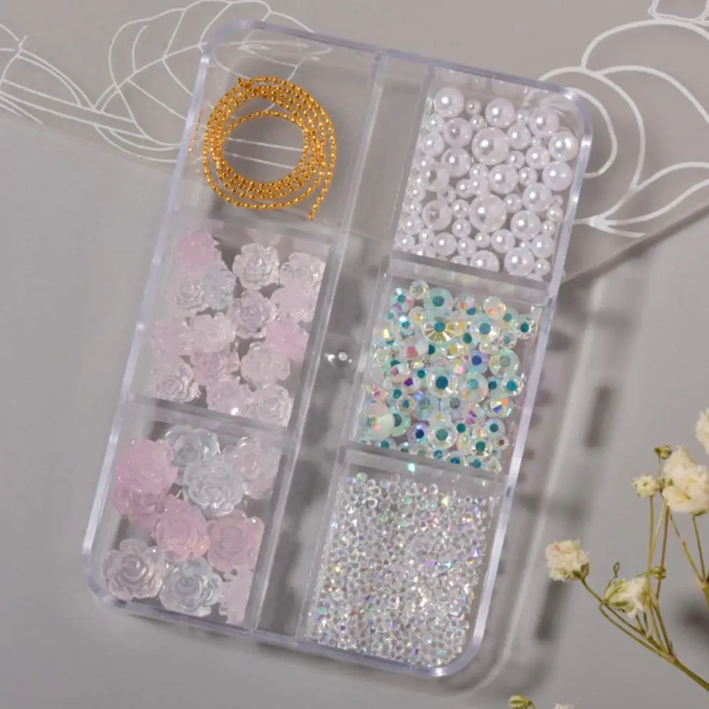 6 Grids/Box Nail Decoration Accessories Exquisite Diverse Shapes Pearl White Aurora DIY Resin Camellia Nail Art Decor for Women
6 Grids/Box Nail Decoration Accessories Exquisite Diverse Shapes Pearl White Aurora DIY Resin Camellia Nail Art Decor for Women