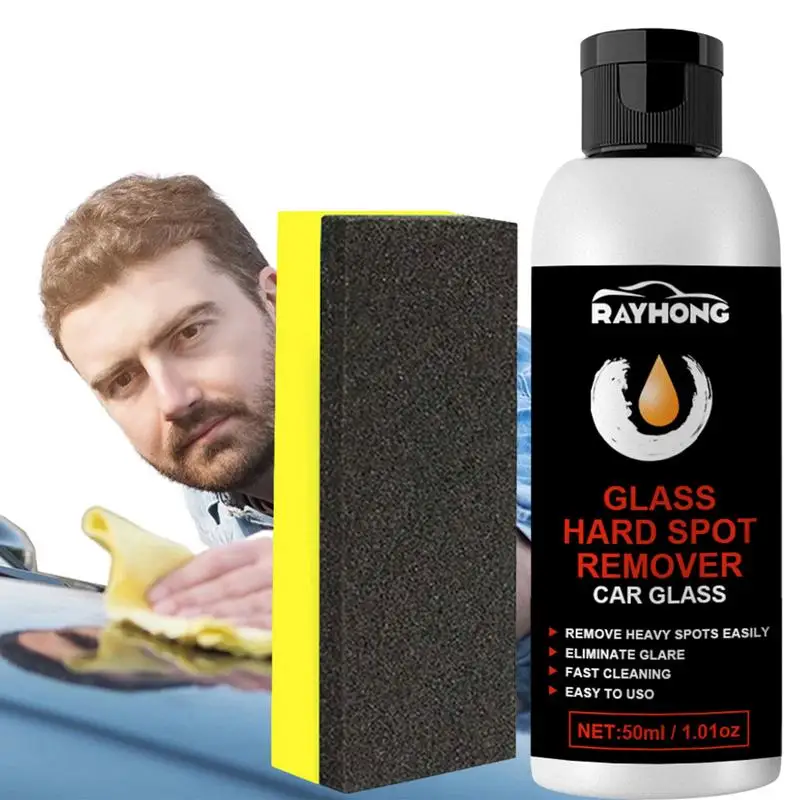 

50ml Car Glass Oil Film Remover Polishing Coating Paste With Cleaning Sponge Windshield Rainproof Anti Fog Detailing Agent