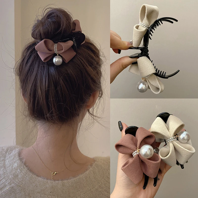 1PC Beautiful New Pearl Bow Tie Hair Claw Clip Plush Ponytail Fixed Elegant Hair Clip Women Headwear Accessory Gift For Girl
1PC Beautiful New Pearl Bow Tie Hair Claw Clip Plush Ponytail Fixed Elegant Hair Clip Women Headwear Accessory Gift For Girl