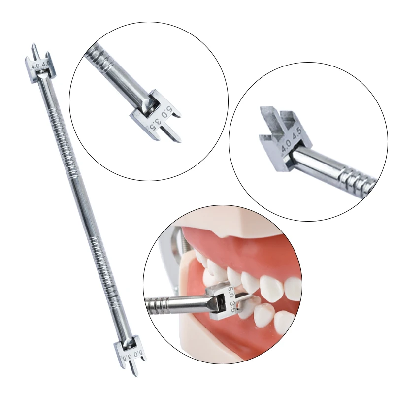 Dental Bracket Gauge Locator Stainless Steel Double Scale Orthodontic Brackets Positioner Instruments Size 4.0-4.5 and 5.0-3.5
Dental Bracket Gauge Locator Stainless Steel Double Scale Orthodontic Brackets Positioner Instruments Size 4.0-4.5 and 5.0-3.5