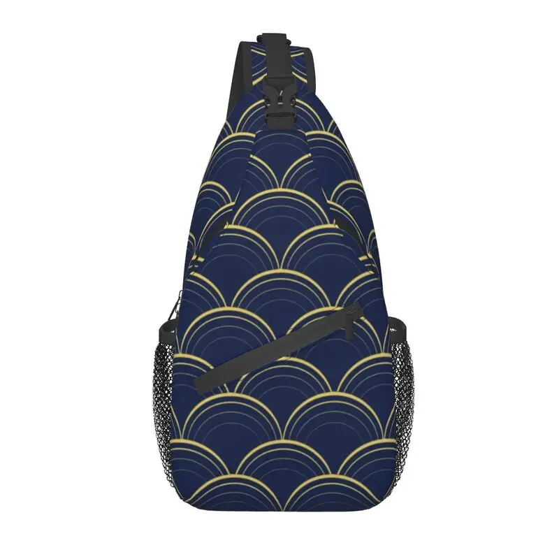 Blue And Gold Scales Sling Chest Crossbody Bag Men Japanese Wave Crest Geometric Pattern Shoulder Backpack for Camping Biking
Blue And Gold Scales Sling Chest Crossbody Bag Men Japanese Wave Crest Geometric Pattern Shoulder Backpack for Camping Biking