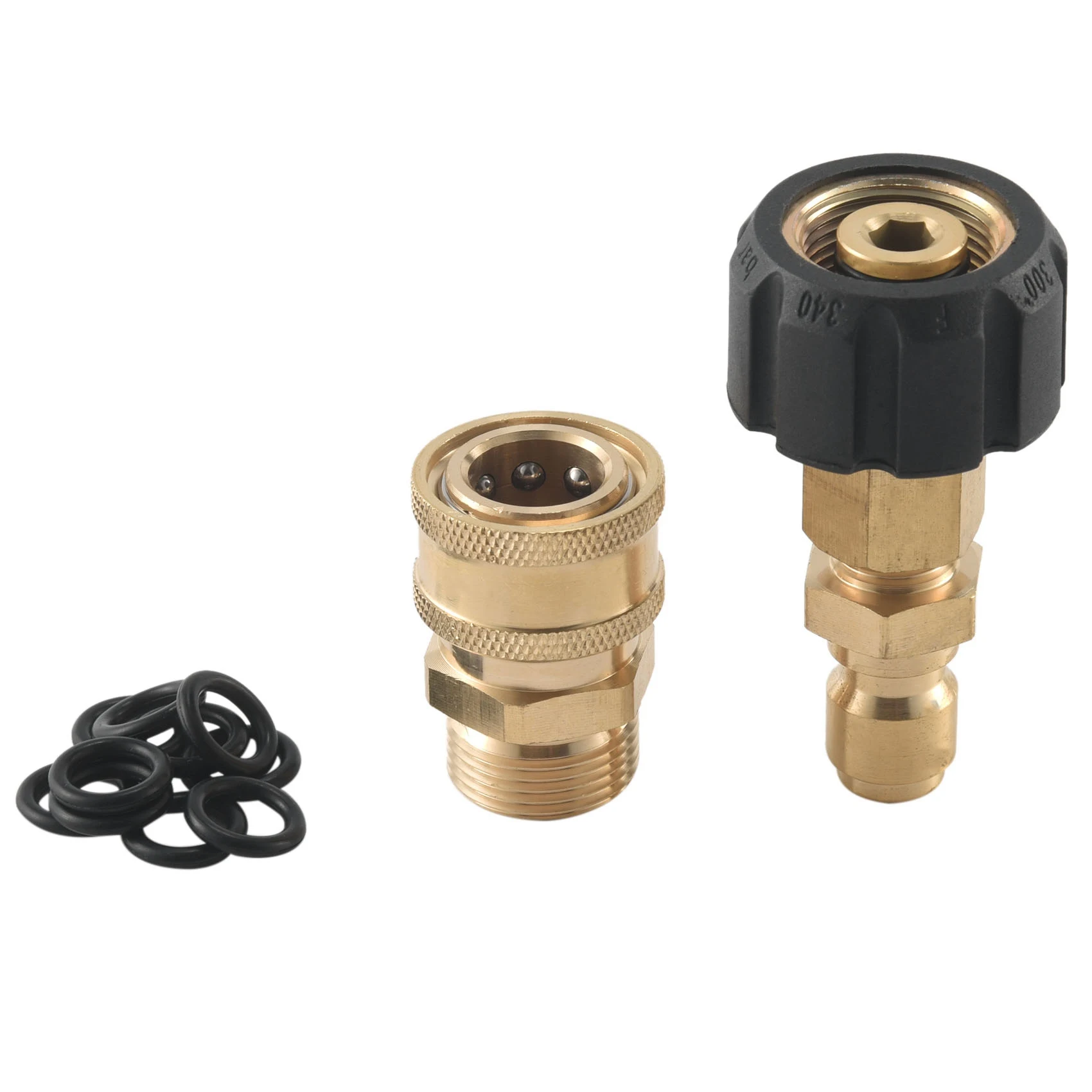 Pressure Washer Adapter Set, Quick Connector, M22 14mm Swivel To M22 Metric Fitting,M22-14 Swivel + 3/8 Inch Plug, 3/8 Inch Quic
Pressure Washer Adapter Set, Quick Connector, M22 14mm Swivel To M22 Metric Fitting,M22-14 Swivel + 3/8 Inch Plug, 3/8 Inch Quic