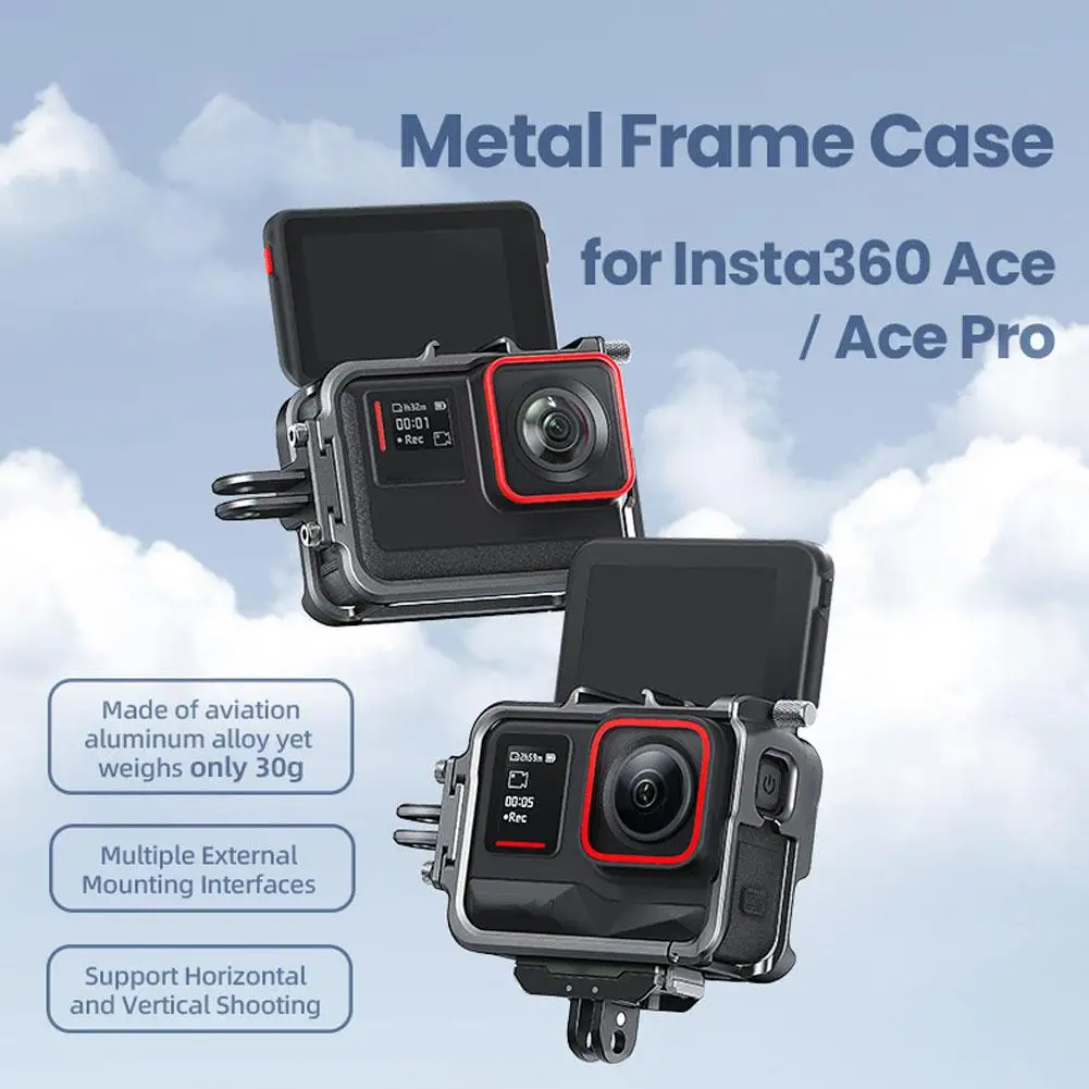 Кроличья клетка для Insta360 Ace Pro Алюминиевый сплав Защитная металлическая рамка фотокамера клетка для Insta360 Ace расширения аксессуар I9L2
Кроличья клетка для Insta360 Ace Pro Алюминиевый сплав Защитная металлическая рамка фотокамера клетка для Insta360 Ace расширения аксессуар I9L2
