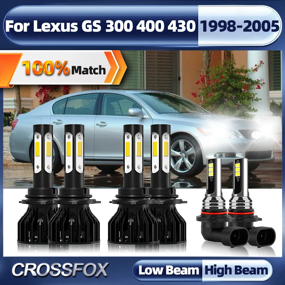 

HB3 HB4 9005 9006 Car LED Headlight 360W 60000LM Auto Lamp Turbo Fog Light 12V For Lexus GS 300 400 430 1998-2002 2003 2004 2005