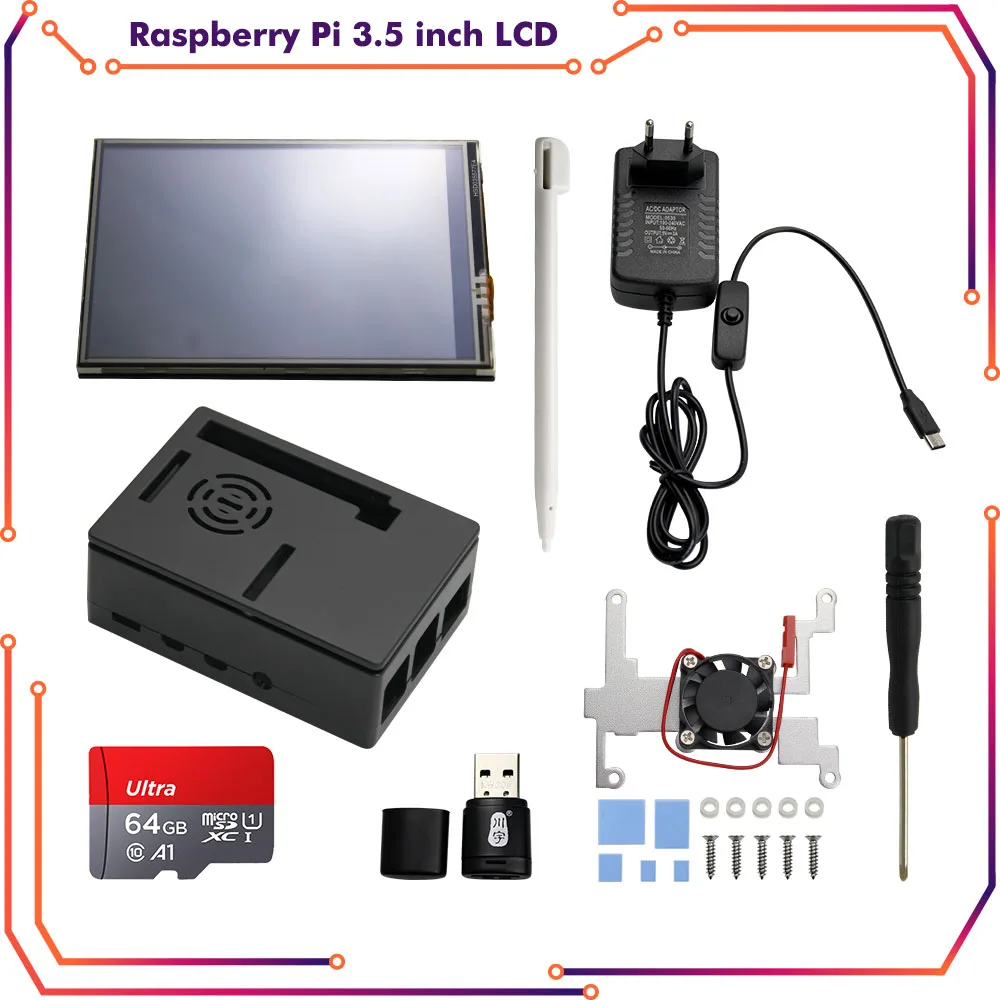 

Raspberry Pi 3.5 inch LCD Touchscreen Display Module 480x320 3.5" Resistive Touch Screen for RPi 3 model B+ Acrylic Case