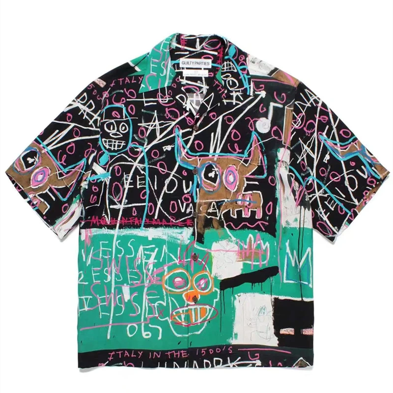 New Graffiti WACKO MARIA Shirt Men Women Good Quality Hawaiian Short Sleeve Hawaii Beach Shirts
New Graffiti WACKO MARIA Shirt Men Women Good Quality Hawaiian Short Sleeve Hawaii Beach Shirts