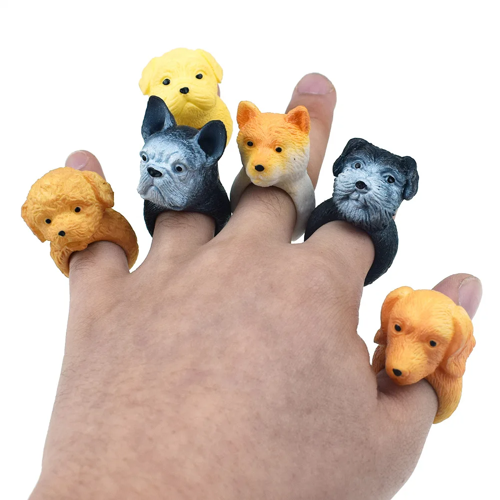 6 Pcs/Set Novelty Funny TPR Cute Sharpei Dog Ring Bulldog Teddy Dog Head Finger Puppet Toys Creative Small Animal Ring Toys
6 Pcs/Set Novelty Funny TPR Cute Sharpei Dog Ring Bulldog Teddy Dog Head Finger Puppet Toys Creative Small Animal Ring Toys