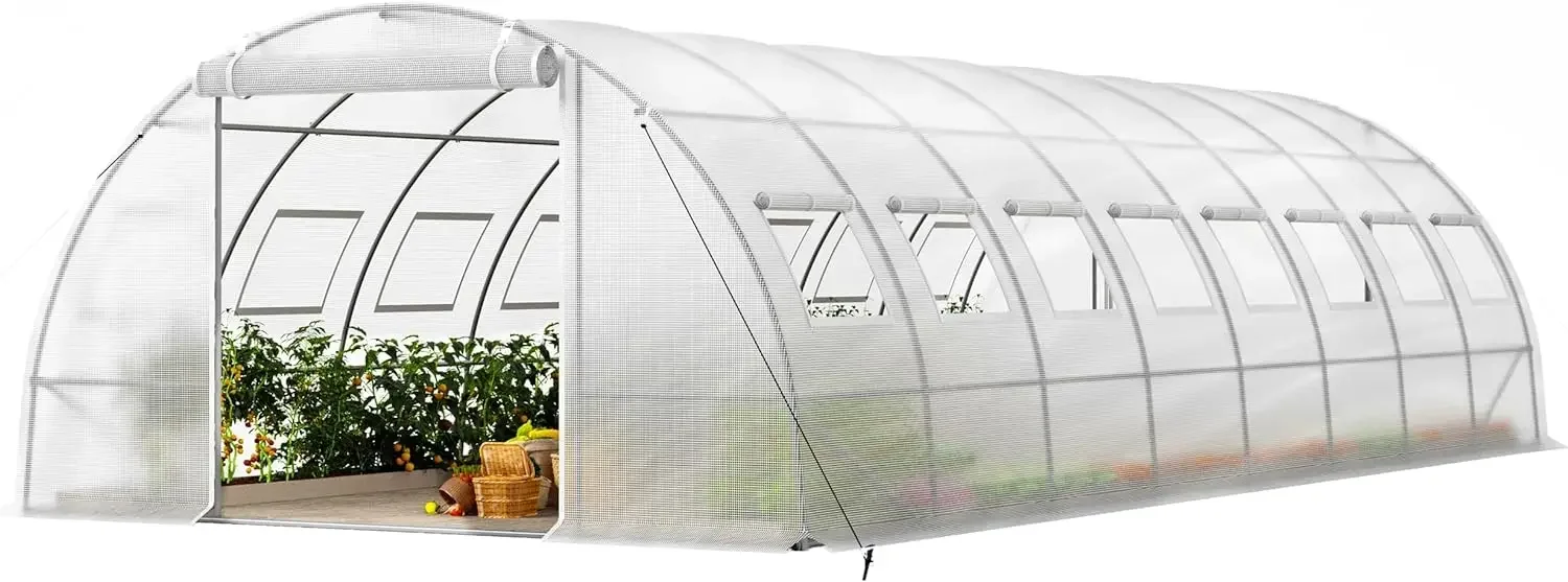 Large Walk-in Greenhouse Heavy Duty Galvanized Steel Frame Zippered Screen Doors Screen Windows Tunnel Garden Plant 
Large Walk-in Greenhouse Heavy Duty Galvanized Steel Frame Zippered Screen Doors Screen Windows Tunnel Garden Plant