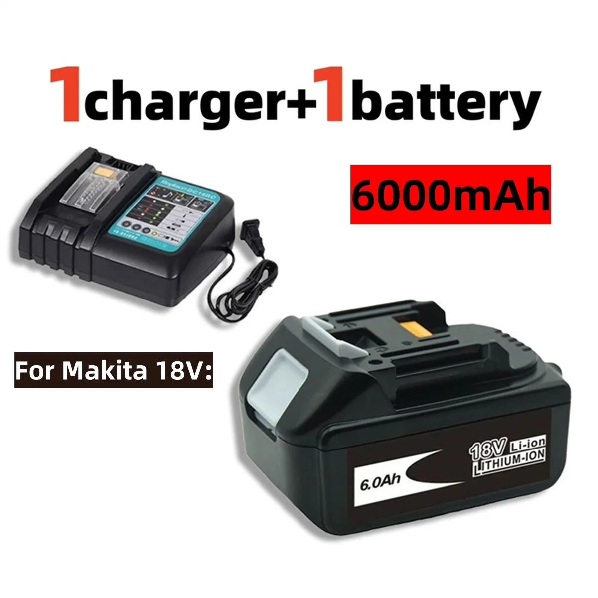 For Makita Rechargeable Power Tool Battery, 18650 Lithium-ion Battery Pack , 6.0 Ah 18V LXT BL1860B BL1860BL1850 BL1830
For Makita Rechargeable Power Tool Battery, 18650 Lithium-ion Battery Pack , 6.0 Ah 18V LXT BL1860B BL1860BL1850 BL1830