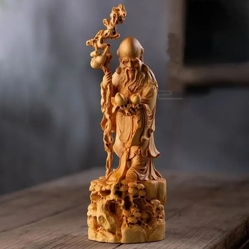 Solid Wood Carved Longevity Living Room Home Desktop Office Furnishings Decoration Crafts
Solid Wood Carved Longevity Living Room Home Desktop Office Furnishings Decoration Crafts