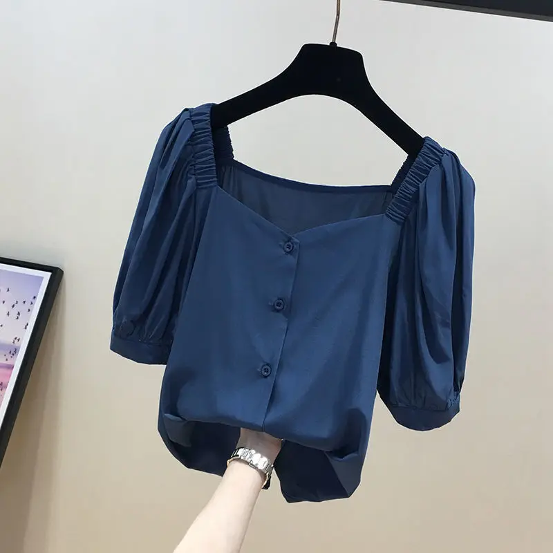 Women Blouse Square Collar Puff Short Sleeve Blouses All-matched Clothes Korean Fashion Summer Beach Lace 2024 Ladies S208
Women Blouse Square Collar Puff Short Sleeve Blouses All-matched Clothes Korean Fashion Summer Beach Lace 2024 Ladies S208