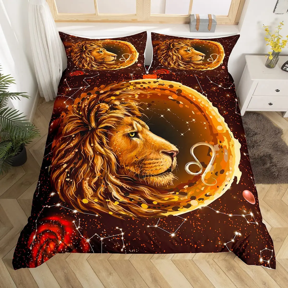 Twelve Constellation Duvet Cover Set Leo Comforter Cover Set Lion African Safari Animals Bedding Set Galaxy Tie Dye Quilt Cover
Twelve Constellation Duvet Cover Set Leo Comforter Cover Set Lion African Safari Animals Bedding Set Galaxy Tie Dye Quilt Cover