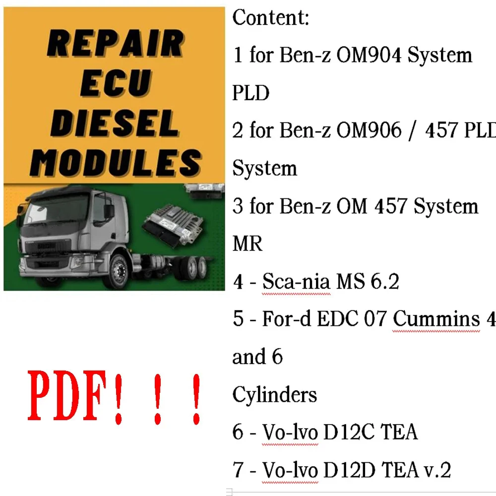 

Diesel Module Repair ECU PDF File ECU Repair Basic Course Study For Ben-z for Volvo for Ford for V-W Only PDF