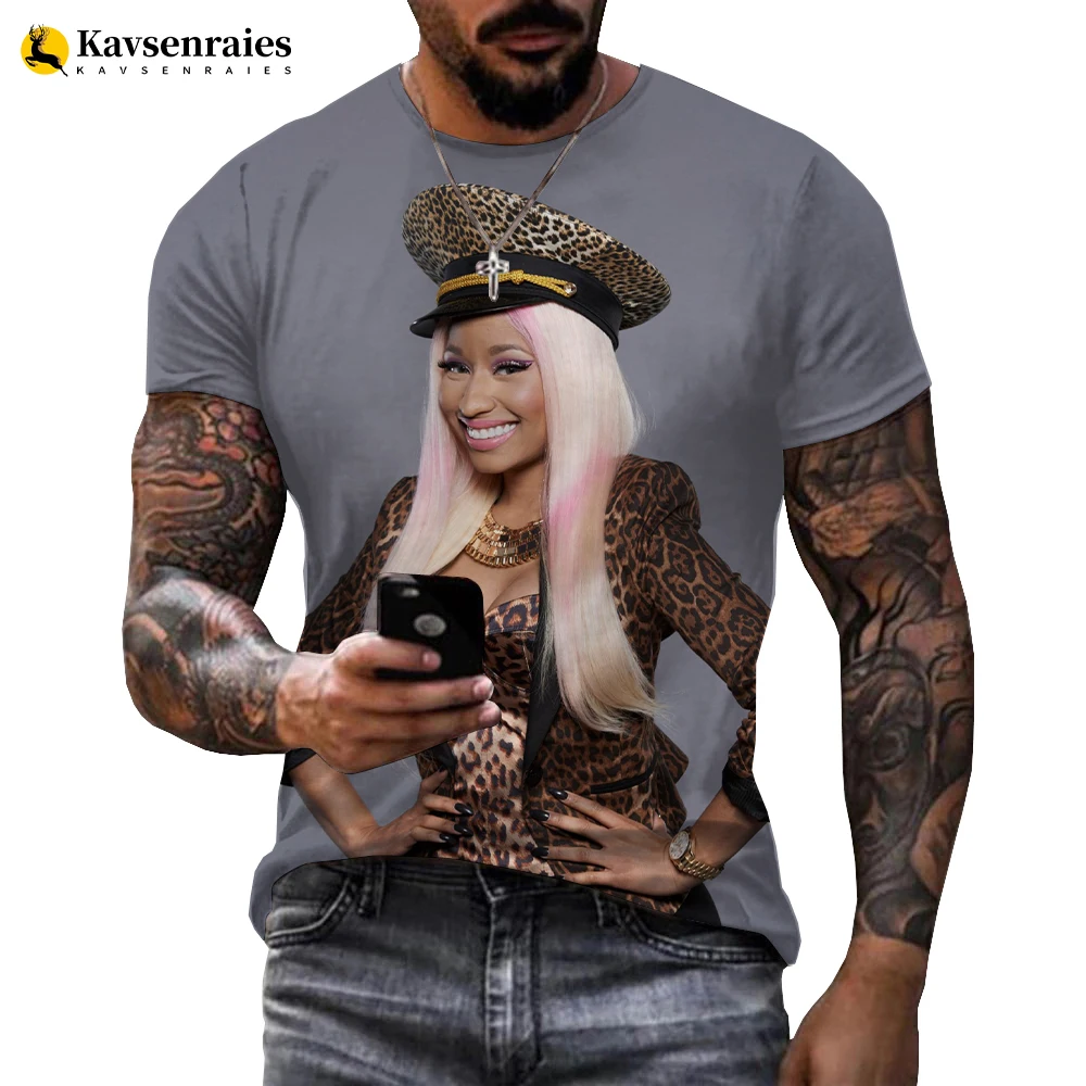 

3D Print Sexy T Shirt Fashion Nicki Minaj Rapper Star Singer Hip Hop Sweatshirt Tees Casual Plus Size Tshirt Women/Men Tees 6XL