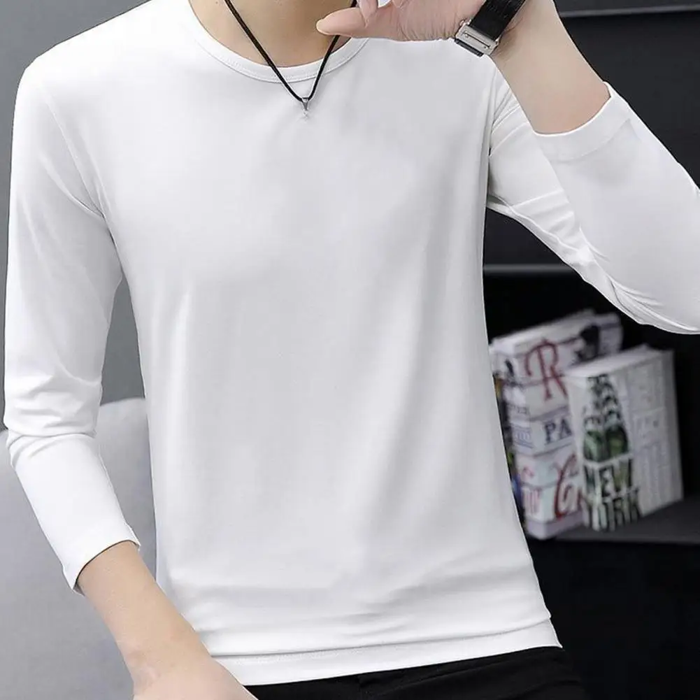 Men Fall Winter Base Top Round Neck Solid Color Plus Size Plush Elastic Pullover Warm Bottoming T-shirt Thermo Undershirt Thick
Men Fall Winter Base Top Round Neck Solid Color Plus Size Plush Elastic Pullover Warm Bottoming T-shirt Thermo Undershirt Thick
