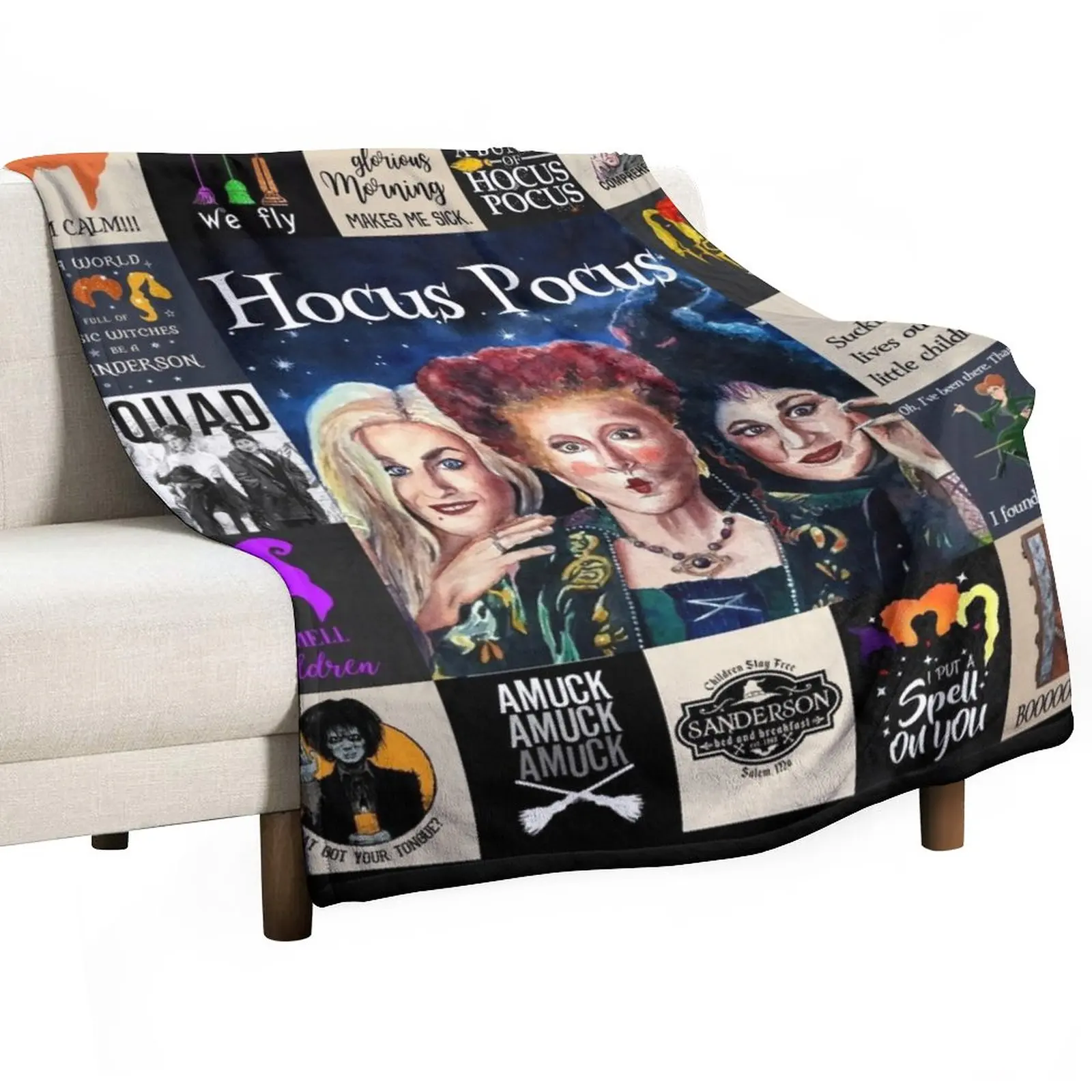 

Hocus Pocus I Smell Children I Put A Spell On Throw Blanket Loose Blanket Decorative Sofa Blankets