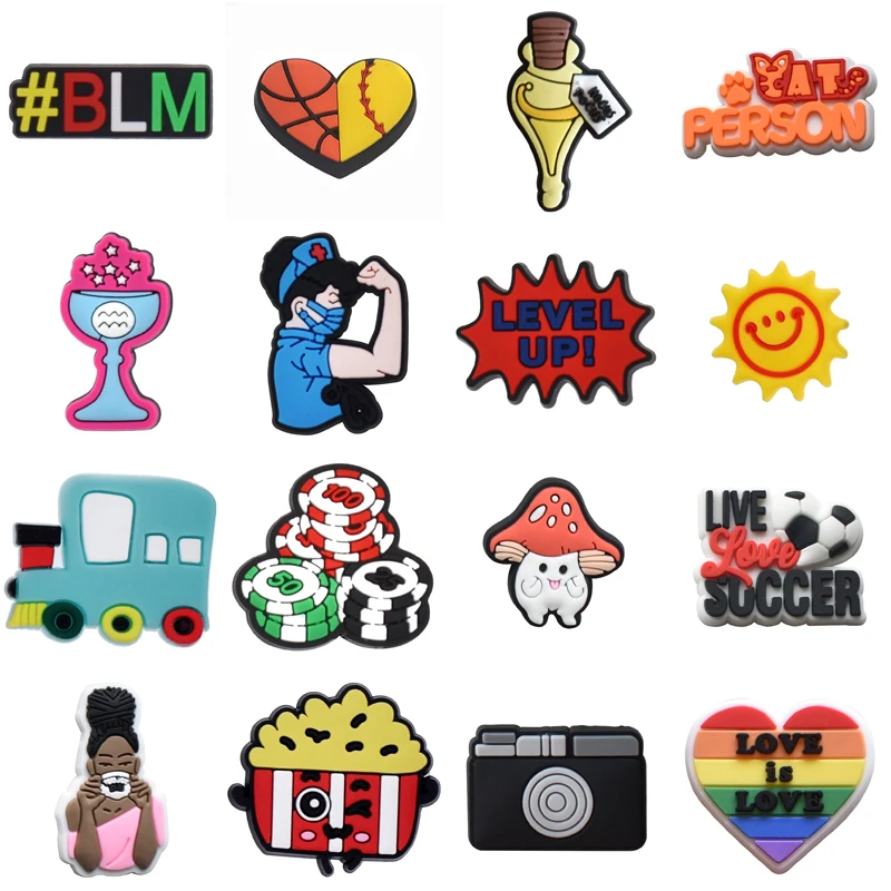Single Sales PVC Shoes Charms Accessories Boys Girls Garden Clog Buckle Decorations for Croc Sandals Wristband Party Gifts
Single Sales PVC Shoes Charms Accessories Boys Girls Garden Clog Buckle Decorations for Croc Sandals Wristband Party Gifts