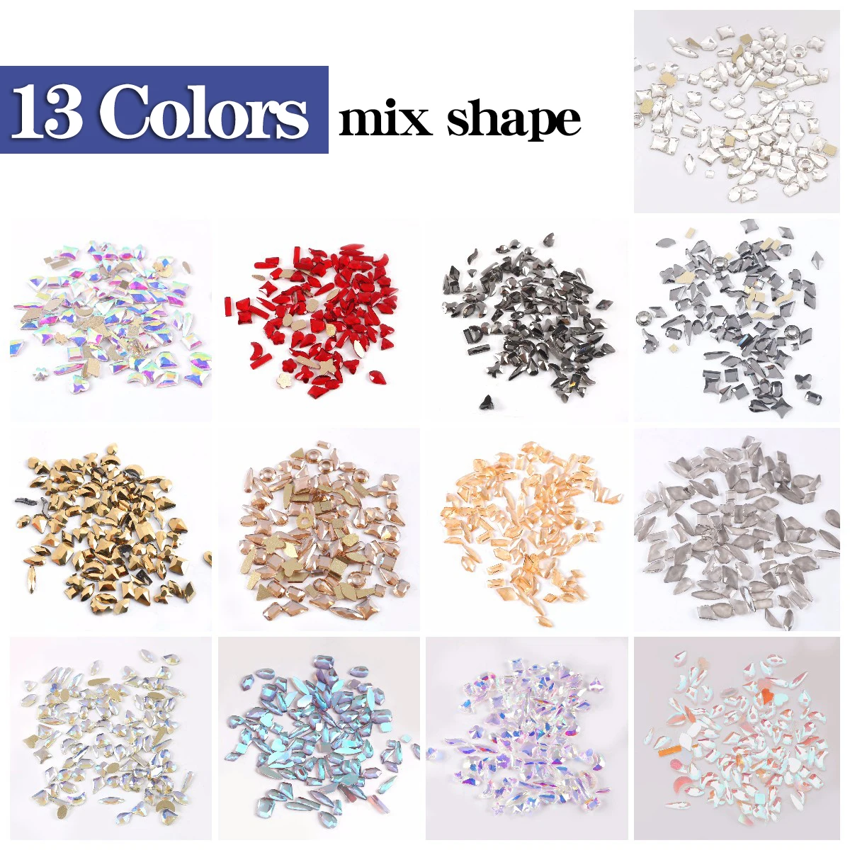 50pcs 100Pcs Diamond 3D Nail Art Rhinestones Flat back Mixed Shape Glass Strass Glitter Crystal For Nails Art Decoration
50pcs 100Pcs Diamond 3D Nail Art Rhinestones Flat back Mixed Shape Glass Strass Glitter Crystal For Nails Art Decoration