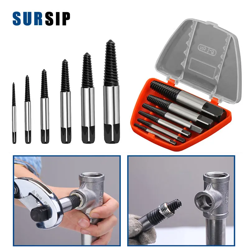 5pcs Steel Broken Speed Out Damaged Screw Extractor Drill Bit Guide Set Broken Bolt Remover Easy Out Set
5pcs Steel Broken Speed Out Damaged Screw Extractor Drill Bit Guide Set Broken Bolt Remover Easy Out Set