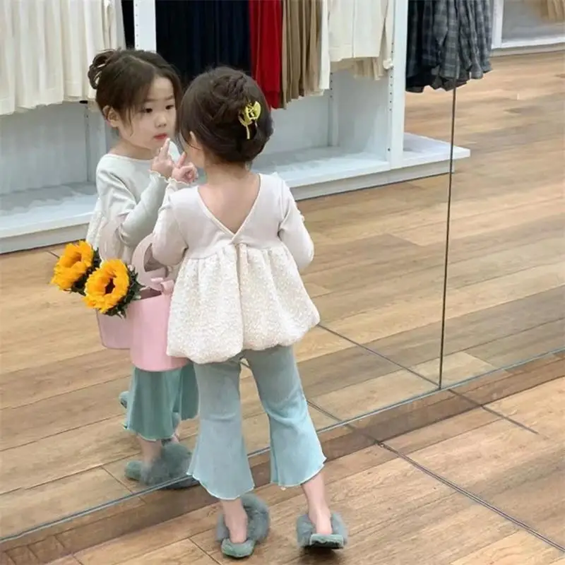2Pieces Suit Girls Blouse Pants Casual Long-sleeved T-shirt Top+Pants Children Bow Blouse Doll Casual Comfortable Pants
2Pieces Suit Girls Blouse Pants Casual Long-sleeved T-shirt Top+Pants Children Bow Blouse Doll Casual Comfortable Pants