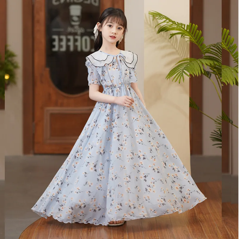 Maxi Chiffon Dresses For Teenage Girls Short Sleeve Floral Children Princess Party Dress Kids Costume Chirstmas Vestidos
Maxi Chiffon Dresses For Teenage Girls Short Sleeve Floral Children Princess Party Dress Kids Costume Chirstmas Vestidos