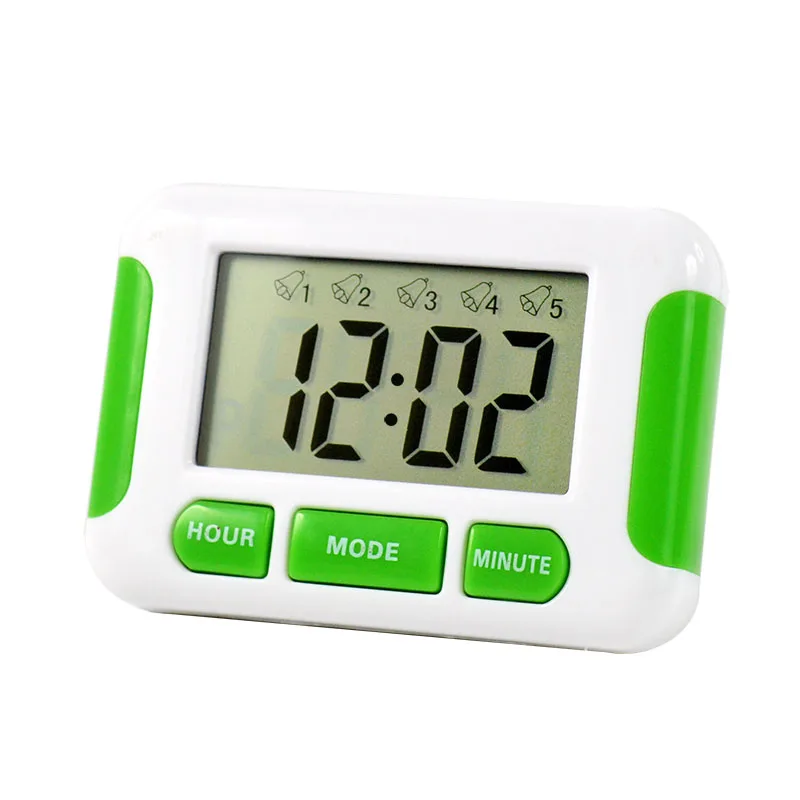 

Magnet Alarm Clock Electron Digit 5 Groups Noisy Bell 12/24 Hours Countdown Study Shower Table Wall Desktop Kitchen Timer