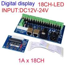 DMX-18CH-LED Digital Display Led Decoder DMX512 XRL 3P RJ45 Dimmer Controller Drive for RGB Strip Lights
DMX-18CH-LED Digital Display Led Decoder DMX512 XRL 3P RJ45 Dimmer Controller Drive for RGB Strip Lights