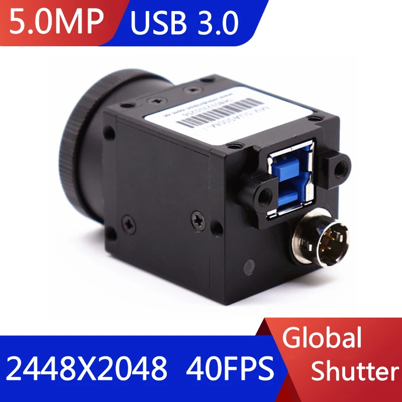 

USB3.0 High Speed 5.0MP Color Machine Vision Digital Industrial Camera 2/3" C Mouth Global Shutter 2448X2048 40FPS