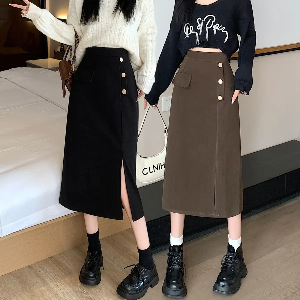 2023 Women's Autumn Winter New Fashion Slim Woolen Skirts Female Long Pencil Skirts Ladies Solid Color Casual Skirts Y608
2023 Women's Autumn Winter New Fashion Slim Woolen Skirts Female Long Pencil Skirts Ladies Solid Color Casual Skirts Y608