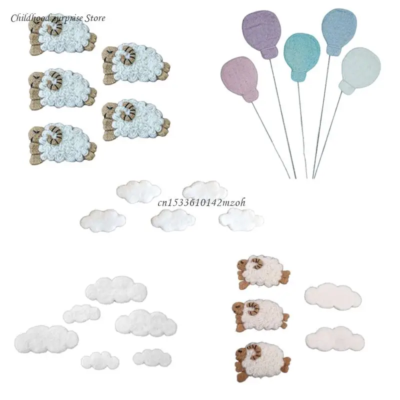 

Baby Newborn Photography Props Wool Felt Clouds Sheep Balloons Infant Photo Decorations Accessories Dropship