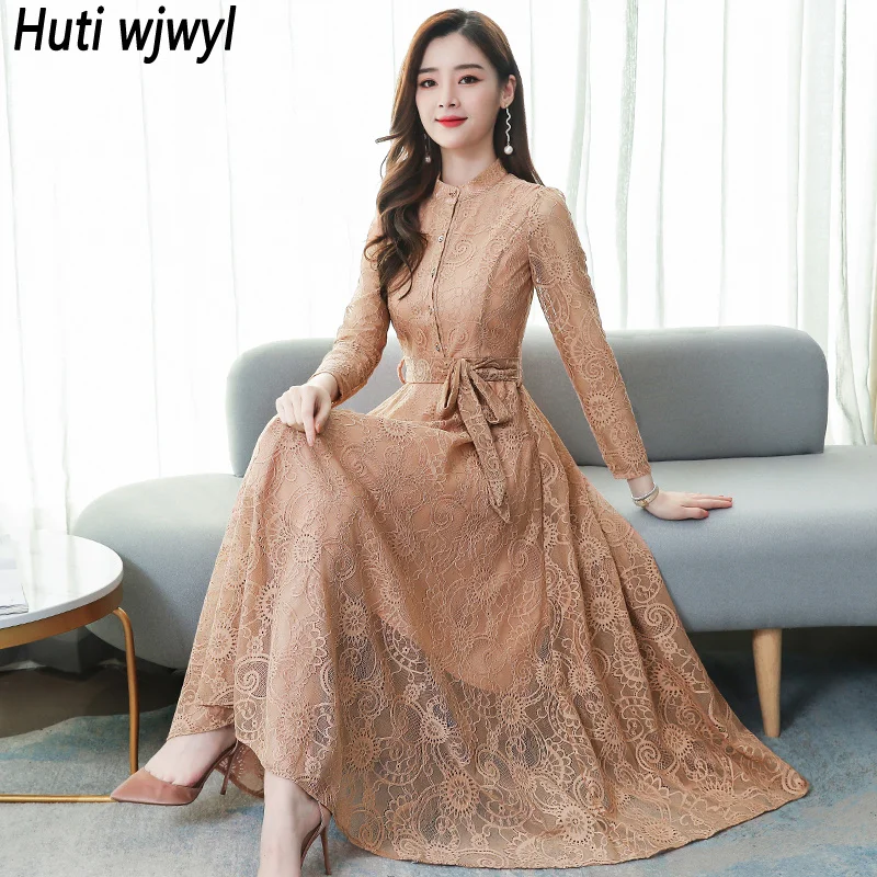 2023 Spring Autumn Lace Sexy Maxi Dresses Women Long Sleeve Elegant Office Lady Dress Vintage Bodycon Party Midi Night Vestidos
2023 Spring Autumn Lace Sexy Maxi Dresses Women Long Sleeve Elegant Office Lady Dress Vintage Bodycon Party Midi Night Vestidos