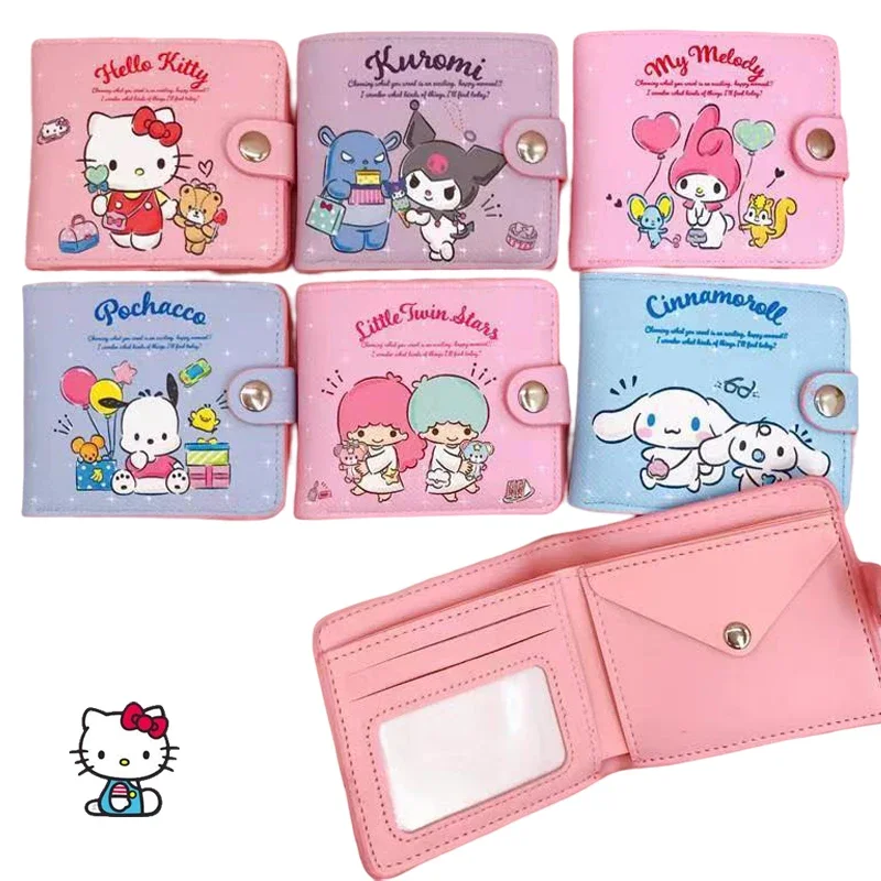 Kawaii Sanrio Hello Kitty Wallet Cinnamoroll Melody Girls Cute Folding Button Wallet Cartoon Leather Card Holder Coin Purse
Kawaii Sanrio Hello Kitty Wallet Cinnamoroll Melody Girls Cute Folding Button Wallet Cartoon Leather Card Holder Coin Purse
