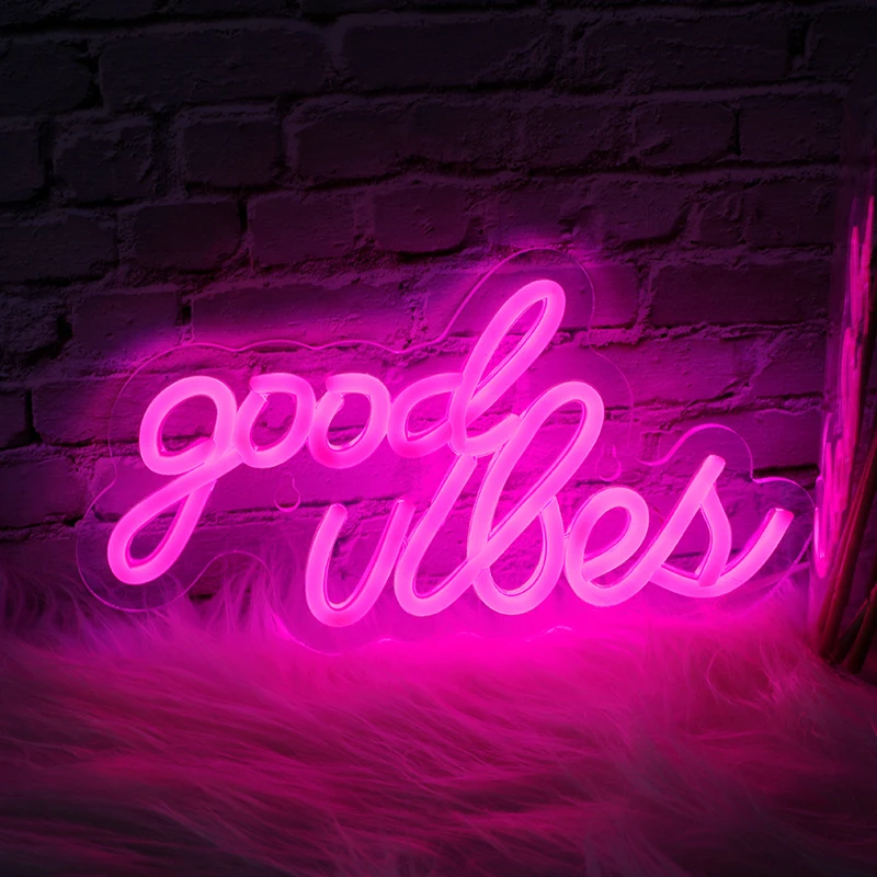 Неоновая вывеска Good Vibes для спальни, Настенный декор с питанием от USB, неоновая фотография
Неоновая вывеска Good Vibes для спальни, Настенный декор с питанием от USB, неоновая фотография