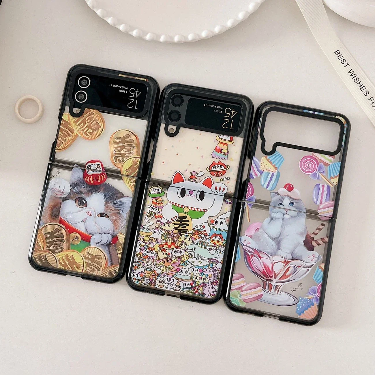 Acrylic Black Border Fortune Cat Phone Case for Samsung Galaxy Z Flip 5 4 3 Back Cover for ZFlip3 ZFlip4 ZFlip5 Hard Case Shell
Acrylic Black Border Fortune Cat Phone Case for Samsung Galaxy Z Flip 5 4 3 Back Cover for ZFlip3 ZFlip4 ZFlip5 Hard Case Shell