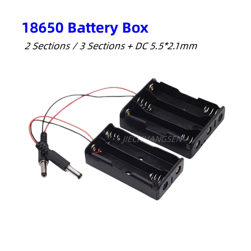 1PCS 18650 Lithium Battery Box 2 Sections 5.4V 3 Sections 11.1V Series With DC Power Plug 5.5*2.1mm Robot Toy Power Box
1PCS 18650 Lithium Battery Box 2 Sections 5.4V 3 Sections 11.1V Series With DC Power Plug 5.5*2.1mm Robot Toy Power Box