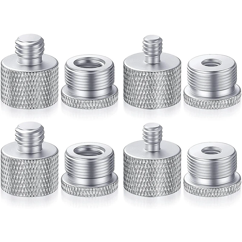 8Pcs Mic Stand Thread Adapter Set,5/8 Female To 3/8 Male And 3/8 Female To 5/8 Male Screw Adapter Thread Silver
8Pcs Mic Stand Thread Adapter Set,5/8 Female To 3/8 Male And 3/8 Female To 5/8 Male Screw Adapter Thread Silver