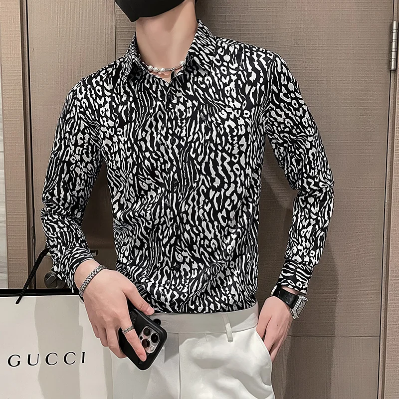 2023 Autumn Leopard Print Shirt for Men Slim Fit Long Sleeve Casual business Shirt Fashion Streetwear Social Party Tuxedo Blouse
2023 Autumn Leopard Print Shirt for Men Slim Fit Long Sleeve Casual business Shirt Fashion Streetwear Social Party Tuxedo Blouse