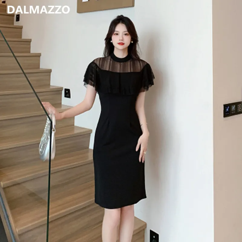 DALMAZZO Hepburn French Women Mesh Patchwork Knee Length Dress Summer Fashion Black Elegant Runway Dresses Vestidos 2023 New
DALMAZZO Hepburn French Women Mesh Patchwork Knee Length Dress Summer Fashion Black Elegant Runway Dresses Vestidos 2023 New