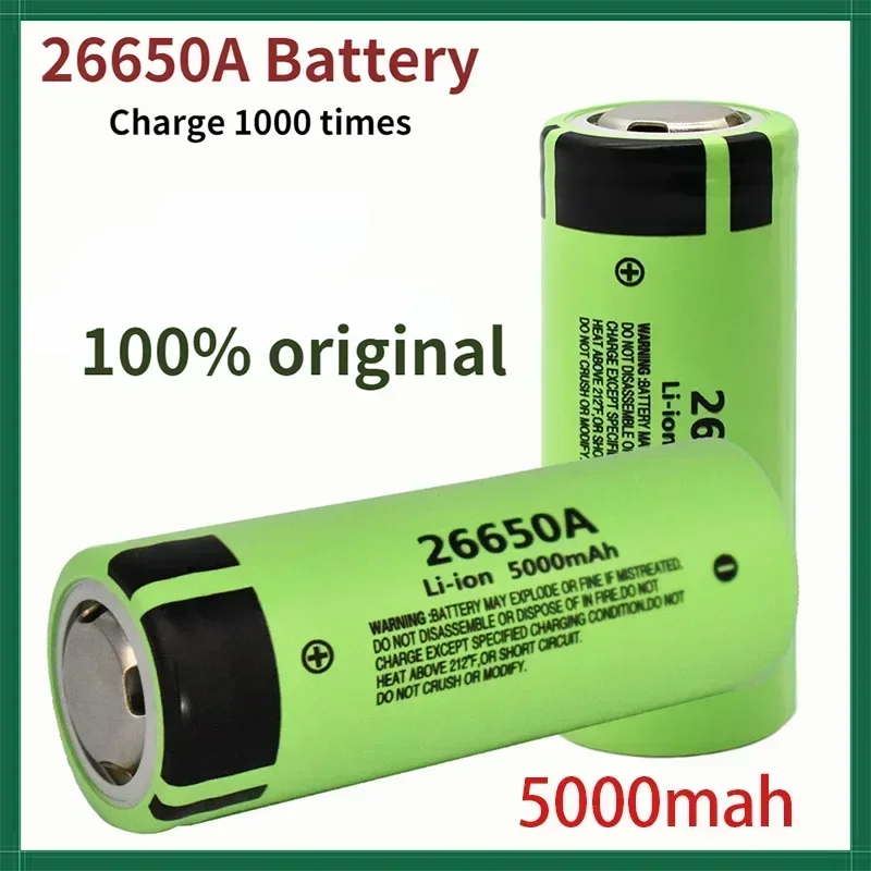 

2024 Original New 26650 battery 5000Mah 3.7V 20A lithium-ion rechargeable battery suitable for 26650 LED flashlights and cameras
