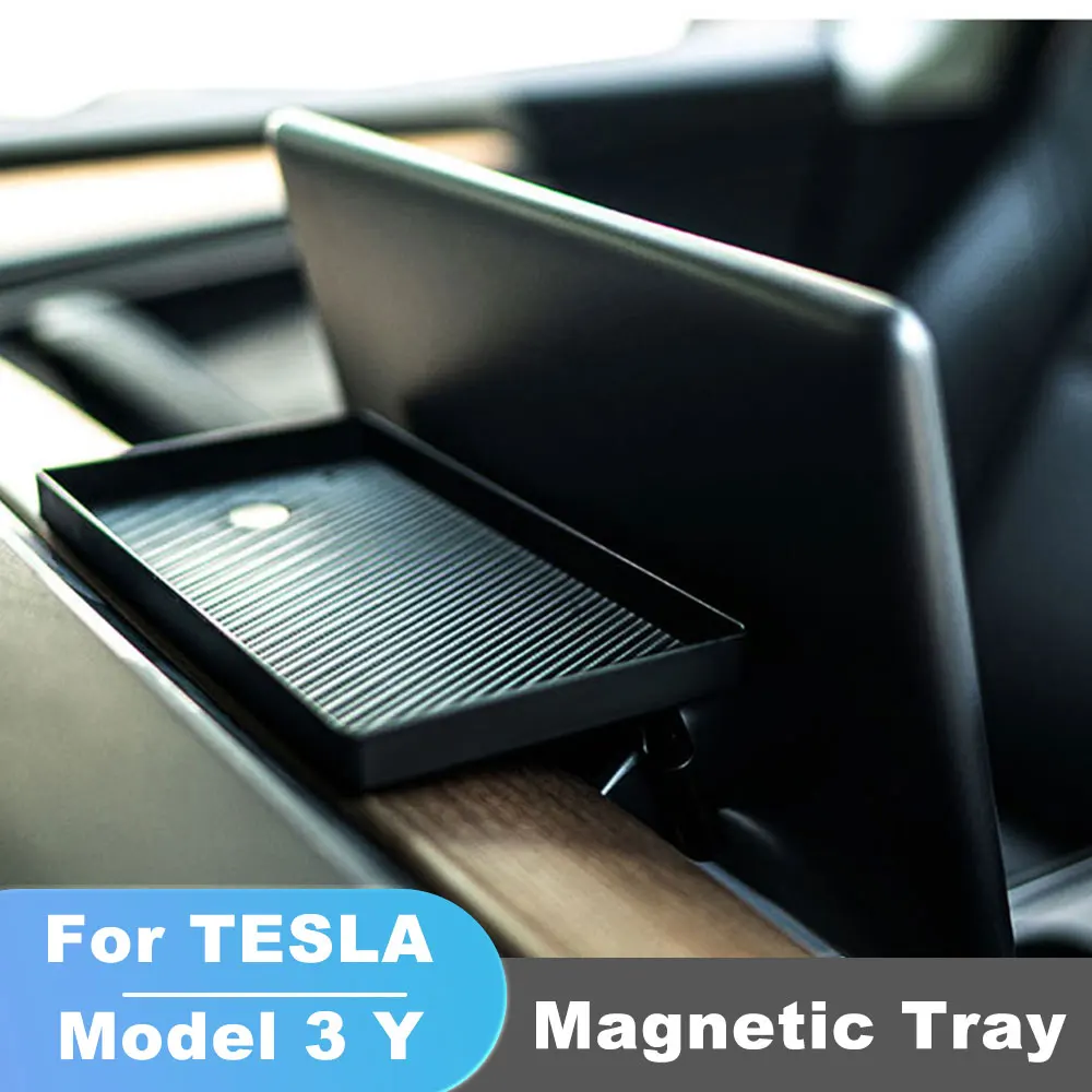 

For Tesla Model 3 Y 2017-2023 Magnetic Hidden Storage Tray Navigation Screen Rear Storage Box Dashboard Tissue Box Sundry Rack