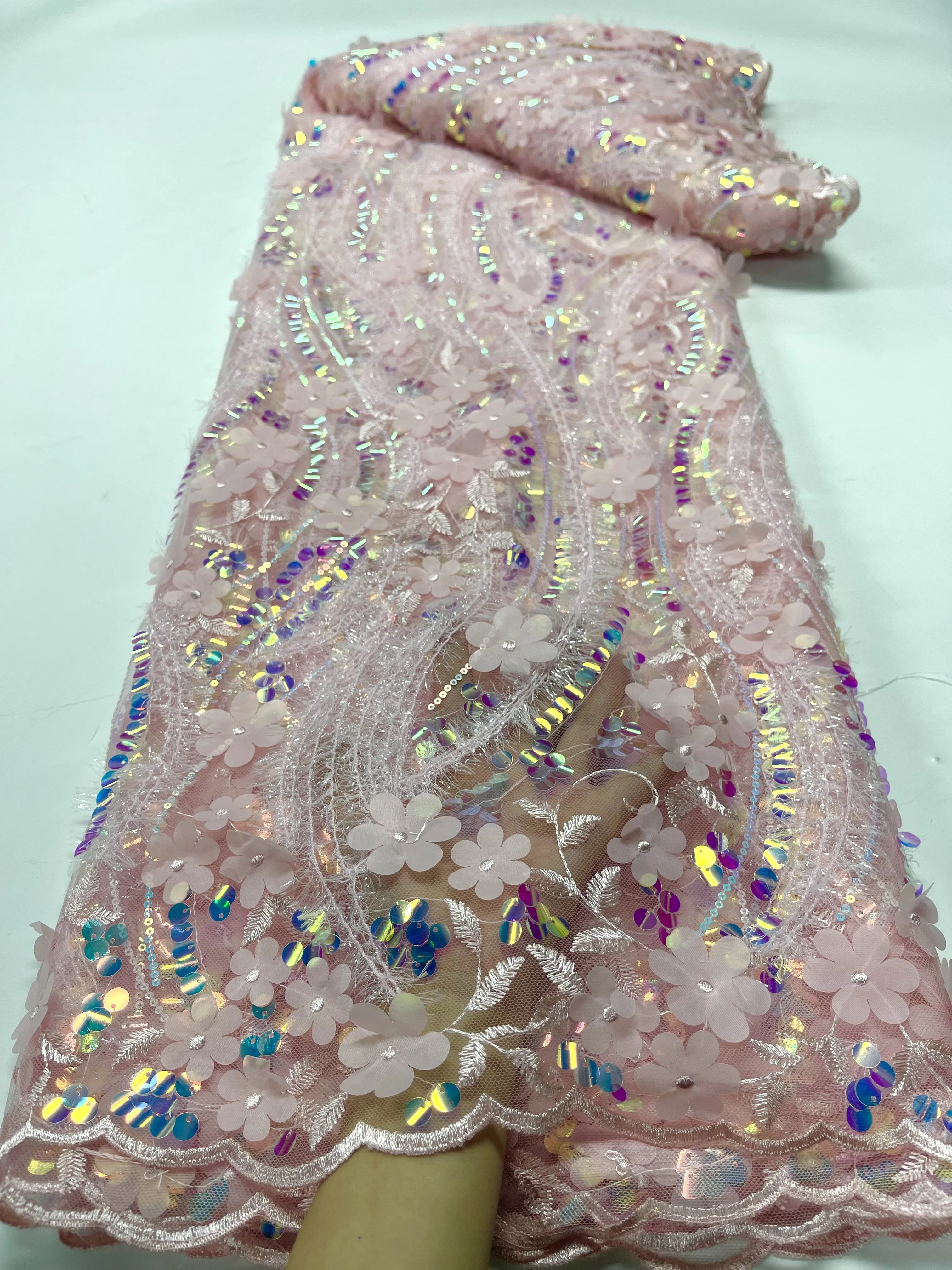3D Flowers In Pink French Lace Fabric 2023 High Quality Lace Net African Lace Fabric With Sequins Lace Fabrics For Wedding
3D Flowers In Pink French Lace Fabric 2023 High Quality Lace Net African Lace Fabric With Sequins Lace Fabrics For Wedding