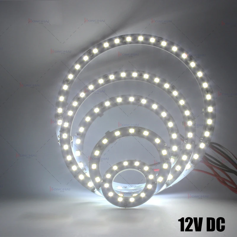 

2 Pieces Car Led Headlight 40MM 60MM 80MM 90MM 100MM 120MM 140MM 3528 Angel Eyes Halo Ring Light White/Blue/Yellow/Green/Red