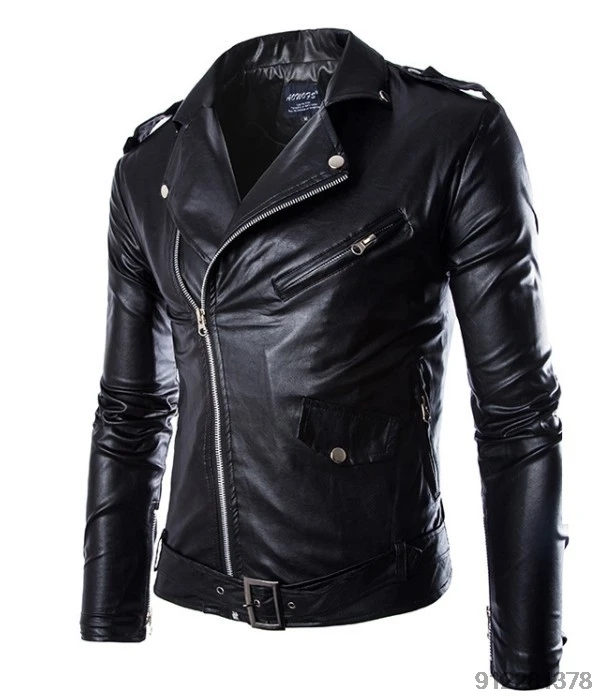 

Black Men's Motorcycle Leather Jacket PU Material Casual Motorcycle Clothes Windbreak Punk Jacket Rock Woman's Biker Coat S-4XL