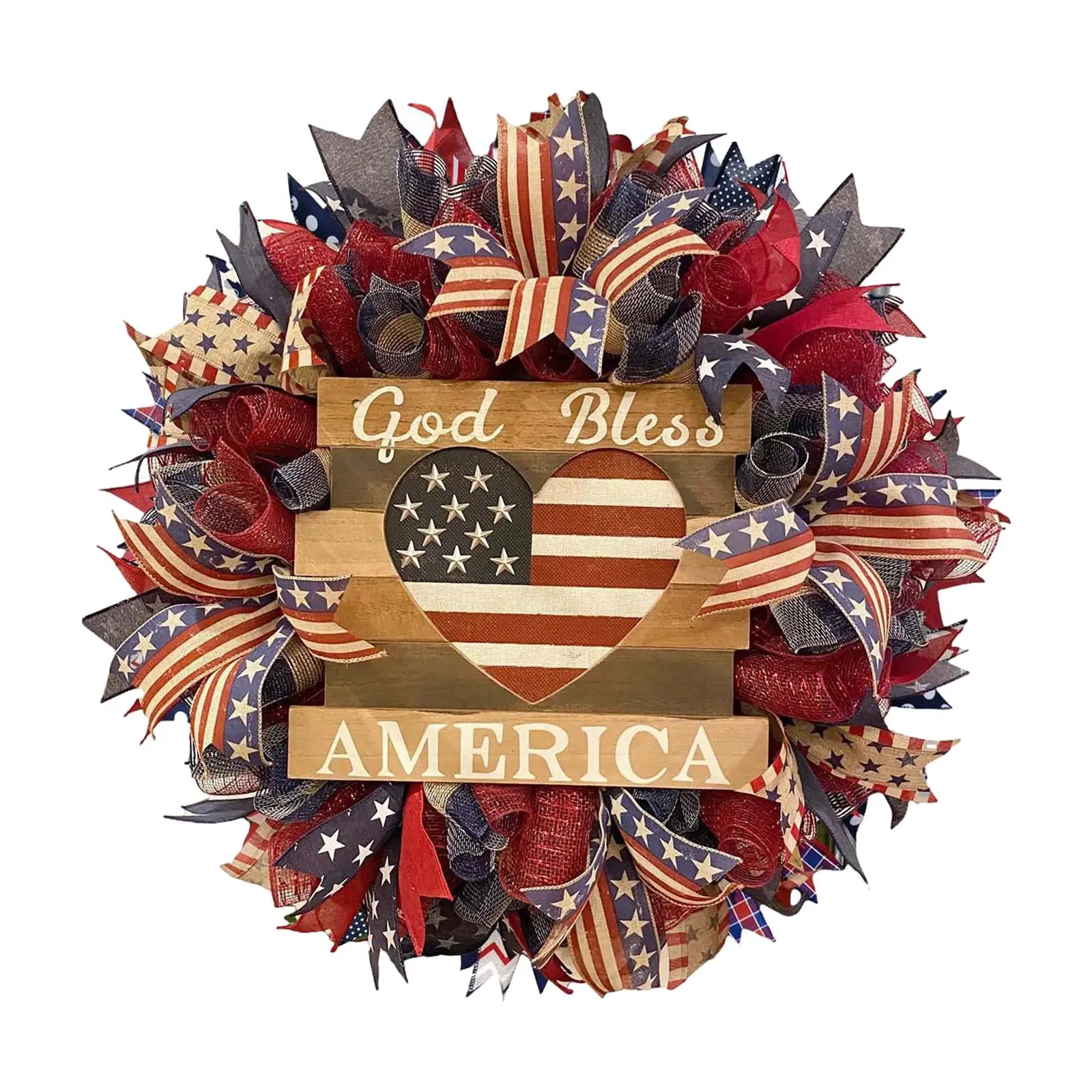 American Flag Artificial Wreath, Independence Day Hanging 16inch Patriotic Door Wreath, for Festival Party Outdoor Decoration
American Flag Artificial Wreath, Independence Day Hanging 16inch Patriotic Door Wreath, for Festival Party Outdoor Decoration