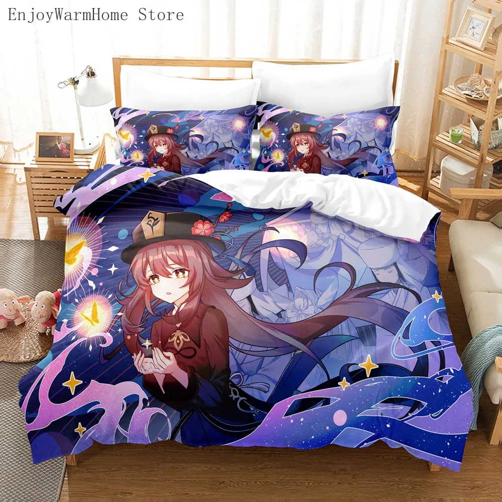 Genshin Impact Bedding Set Game Hu Tao Kawaii Bed Set Cute Cartoon Microfiber Duvet Cover Set for Child King Twin Double
Genshin Impact Bedding Set Game Hu Tao Kawaii Bed Set Cute Cartoon Microfiber Duvet Cover Set for Child King Twin Double