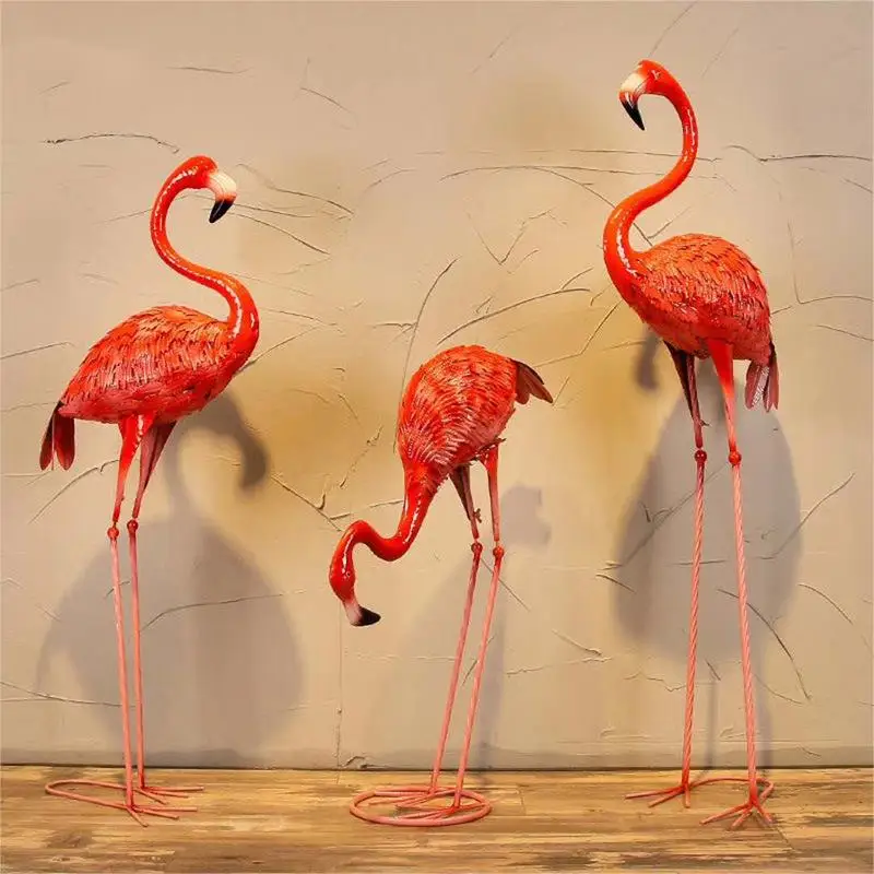 

Simulated iron art flamingo jewelry, outdoor garden landscape decoration, handicrafts, sculptures, wedding props